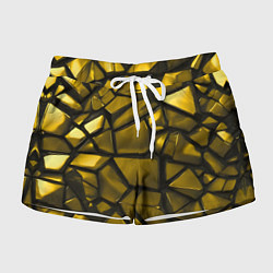 Шорты женские Золотые хромированные осколки, цвет: 3D-принт