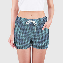 Шорты женские Текстура саржевого переплетения, цвет: 3D-принт — фото 2