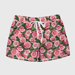 Женские шорты Розовые розы паттерн