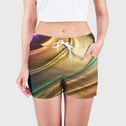 Шорты женские Плавные рельефы с блёстками, цвет: 3D-принт — фото 2