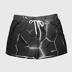 Женские шорты Чёрные плиты разломы броня