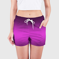 Шорты женские Сливовый градиент, цвет: 3D-принт — фото 2