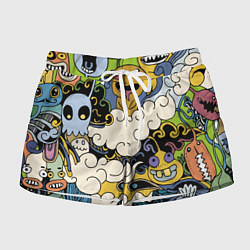 Шорты женские Облачные монстры, цвет: 3D-принт