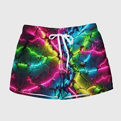 Женские шорты Трещина - неон