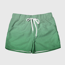 Шорты женские Градиент приглушённый зелёный, цвет: 3D-принт