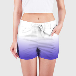 Шорты женские Градиент белый ультрамарин, цвет: 3D-принт — фото 2