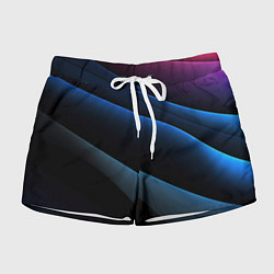 Женские шорты Синий стильный абстрактный геометрический стиль на