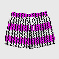 Шорты женские Вертикальные бело-розовые полосы, цвет: 3D-принт
