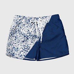 Шорты женские Сине-белый пополам, цвет: 3D-принт