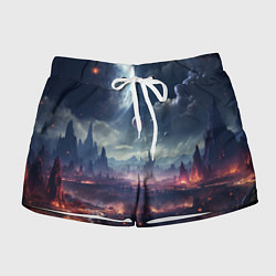 Шорты женские Фантастическая планета внутри космоса, цвет: 3D-принт
