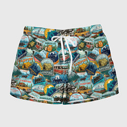 Шорты женские Adventure stickers, цвет: 3D-принт
