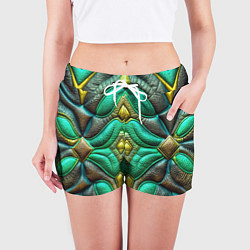 Шорты женские Объемная футуристичная текстура из кожи, цвет: 3D-принт — фото 2