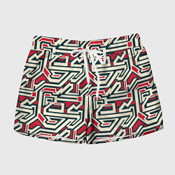 Шорты женские Лабиринтовые зигзаги, цвет: 3D-принт