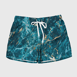 Шорты женские Мраморная текстура с золотом, цвет: 3D-принт
