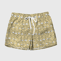 Женские шорты Дудл человечки носатые - паттерн