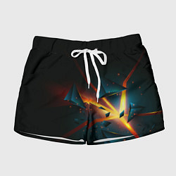 Шорты женские Разлом плиты - абстрактная расщелина, цвет: 3D-принт