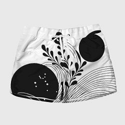 Женские шорты Растительная абстракция black and white