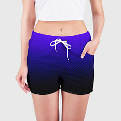 Шорты женские Градиент сине-чёрный текстурированный, цвет: 3D-принт — фото 2