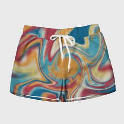 Шорты женские Абстракция цветные вихри, цвет: 3D-принт