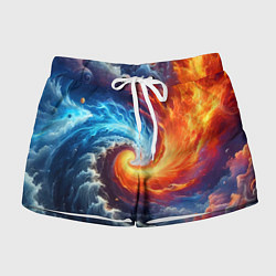 Женские шорты Столкновение двух стихий - инь янь