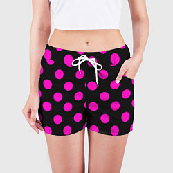 Шорты женские Эмо эстетика - черно розовый горох, цвет: 3D-принт — фото 2