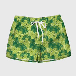 Шорты женские Виноградный цветной паттерн, цвет: 3D-принт