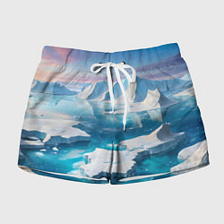 Шорты женские Арктика льдины, цвет: 3D-принт