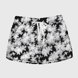 Шорты женские Снежинки на стекле, цвет: 3D-принт