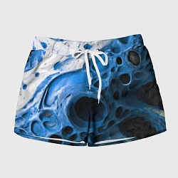 Шорты женские Сине-белая абстрактная структура, цвет: 3D-принт