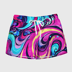 Шорты женские Сине-розовый узор, цвет: 3D-принт