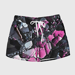 Шорты женские Чёрно-розовый камень, цвет: 3D-принт