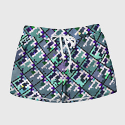 Шорты женские Бирюзовый абстрактный паттерн, цвет: 3D-принт