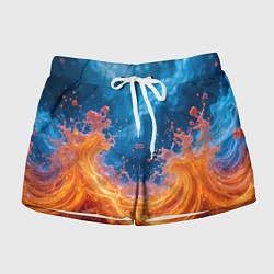 Шорты женские Яркое пламя в воде, цвет: 3D-принт