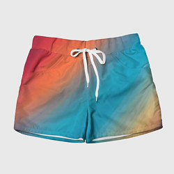 Женские шорты Сине-оранжевый градиент