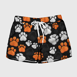 Шорты женские Мохнатые лапки, цвет: 3D-принт