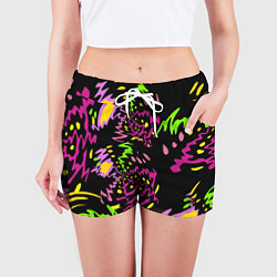 Шорты женские Яркие абстрактные круги-зигзаги, цвет: 3D-принт — фото 2