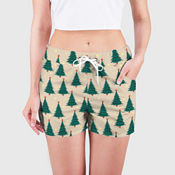 Шорты женские Новогодняя ель, цвет: 3D-принт — фото 2