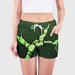 Шорты женские Объемный разлом плиты, цвет: 3D-принт — фото 2
