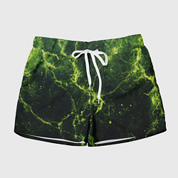 Шорты женские Зеленые волокна - текстура, цвет: 3D-принт