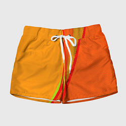 Женские шорты Оранжевый с красным абстрактный с текстурой
