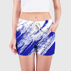 Шорты женские The color is white and blue, цвет: 3D-принт — фото 2