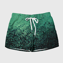Женские шорты Чёрно-зелёный абстракция с пятнами