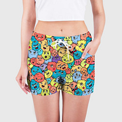Шорты женские Милые монстрики пришельцы, цвет: 3D-принт — фото 2