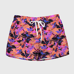 Женские шорты Абстрактные цветы - текучая краска