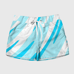 Женские шорты Белый с голубым абстракция
