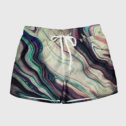 Шорты женские Абстракция тёмные краски с текстурой, цвет: 3D-принт