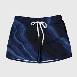 Шорты женские Тёмный синий абстракция дымчатый, цвет: 3D-принт