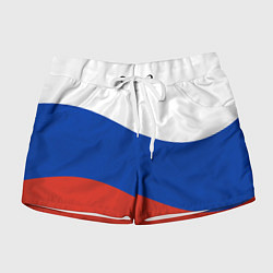 Женские шорты Флаг России волной