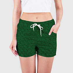 Шорты женские Тёмно-зелёный текстурированный, цвет: 3D-принт — фото 2