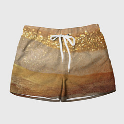 Шорты женские Бежевые блестяшки текстура, цвет: 3D-принт